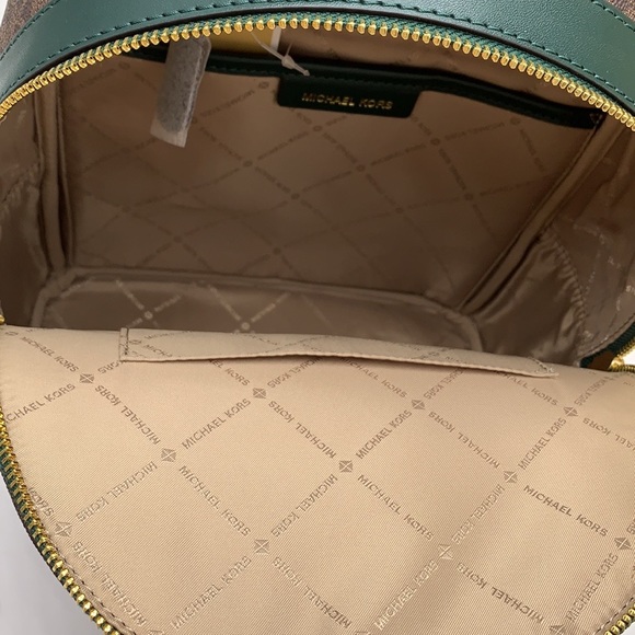 MICHAEL KORS KENLY MEDIUM BACKPACK Racing Green/ Brown signature color - Picture 12 of 16